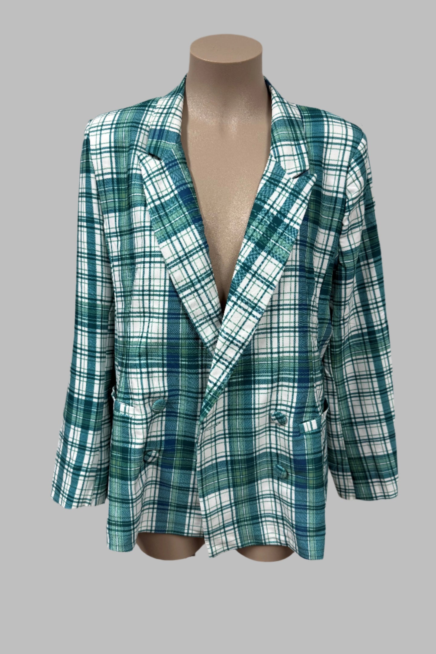 Emerge Green Checkered Blazer Size 16