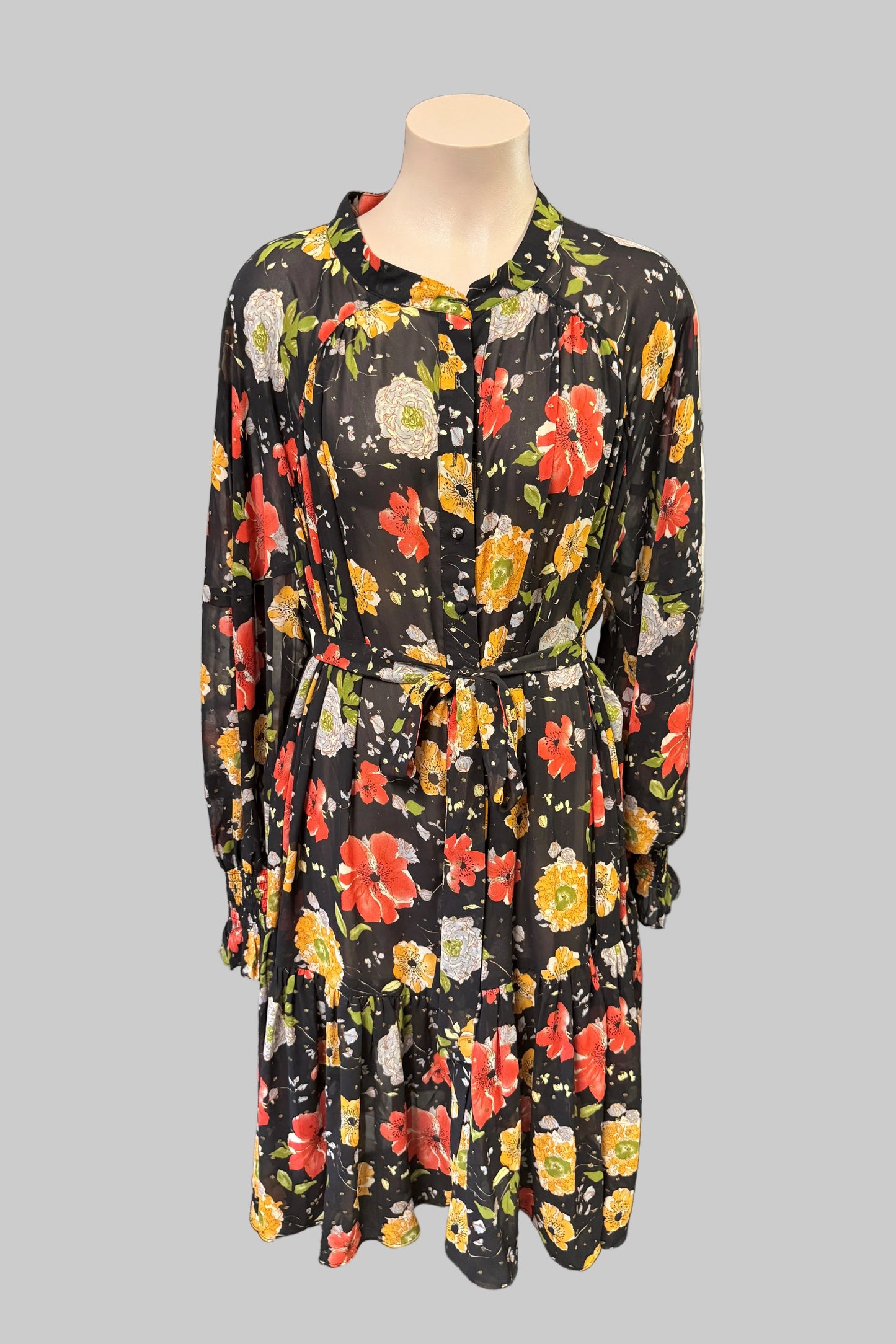 Stella Royal Floral Dress Size 3/4 (~14/16)