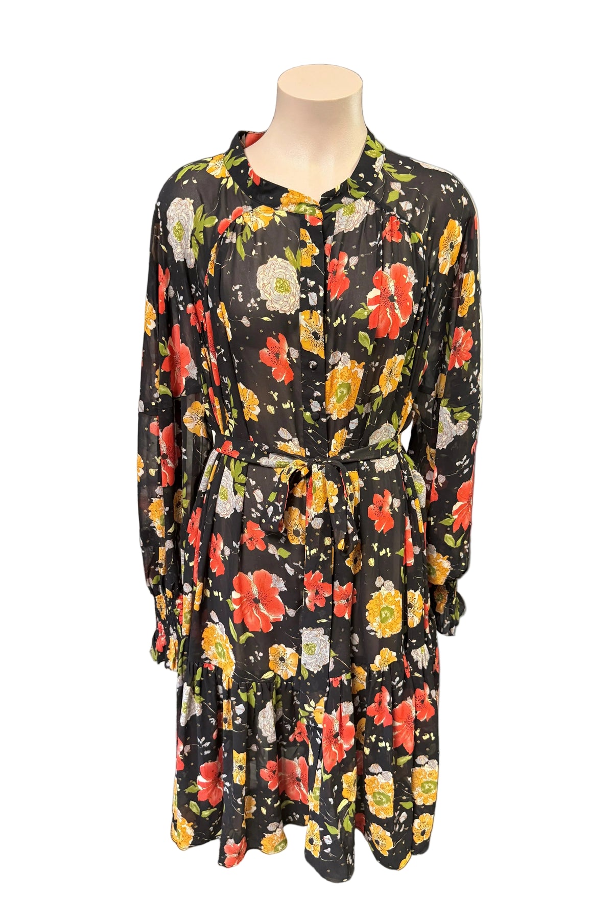 Stella Royal Floral Dress Size 3/4 (~14/16)