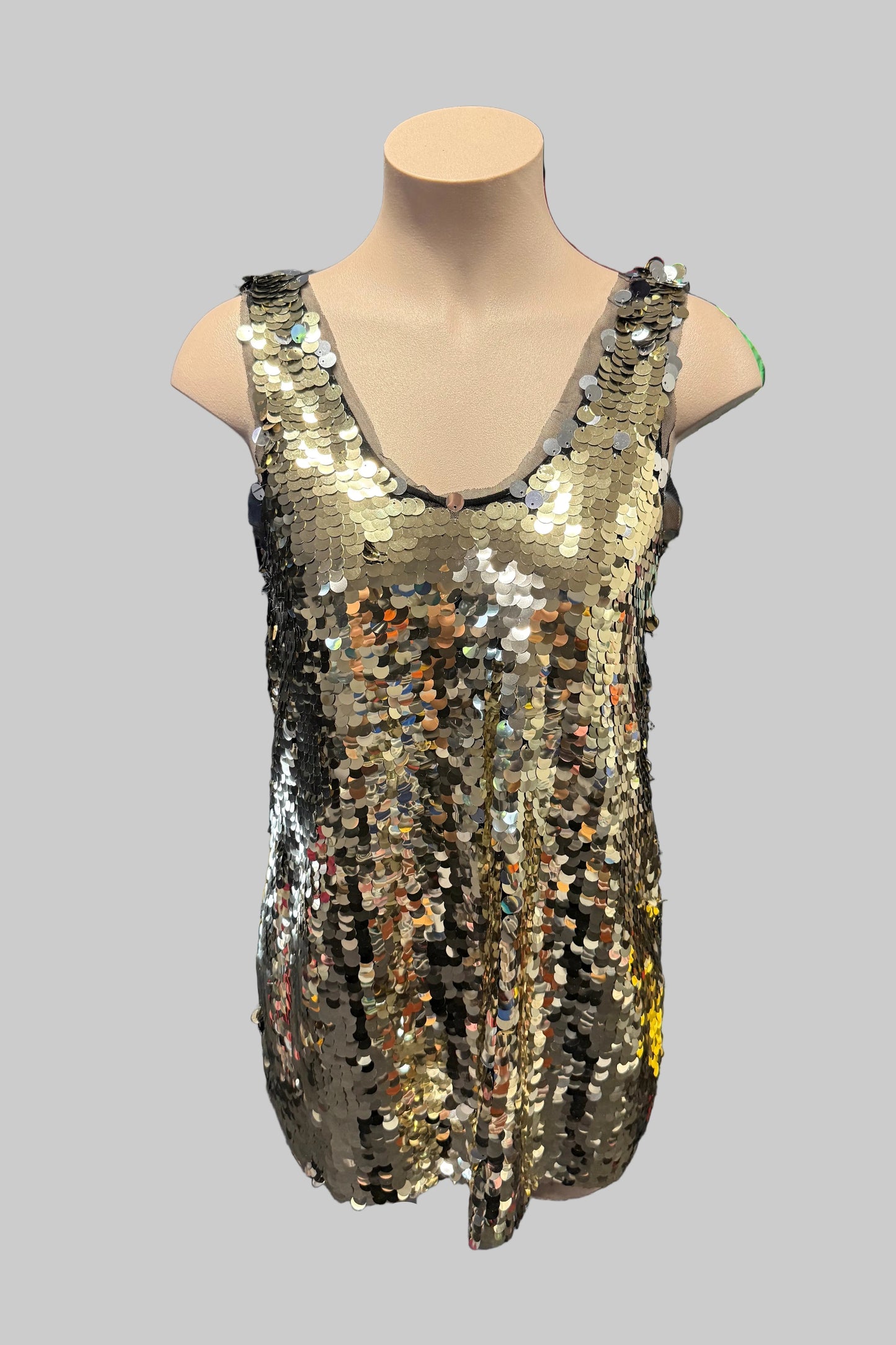 Zara Gold Sequin Top Size S