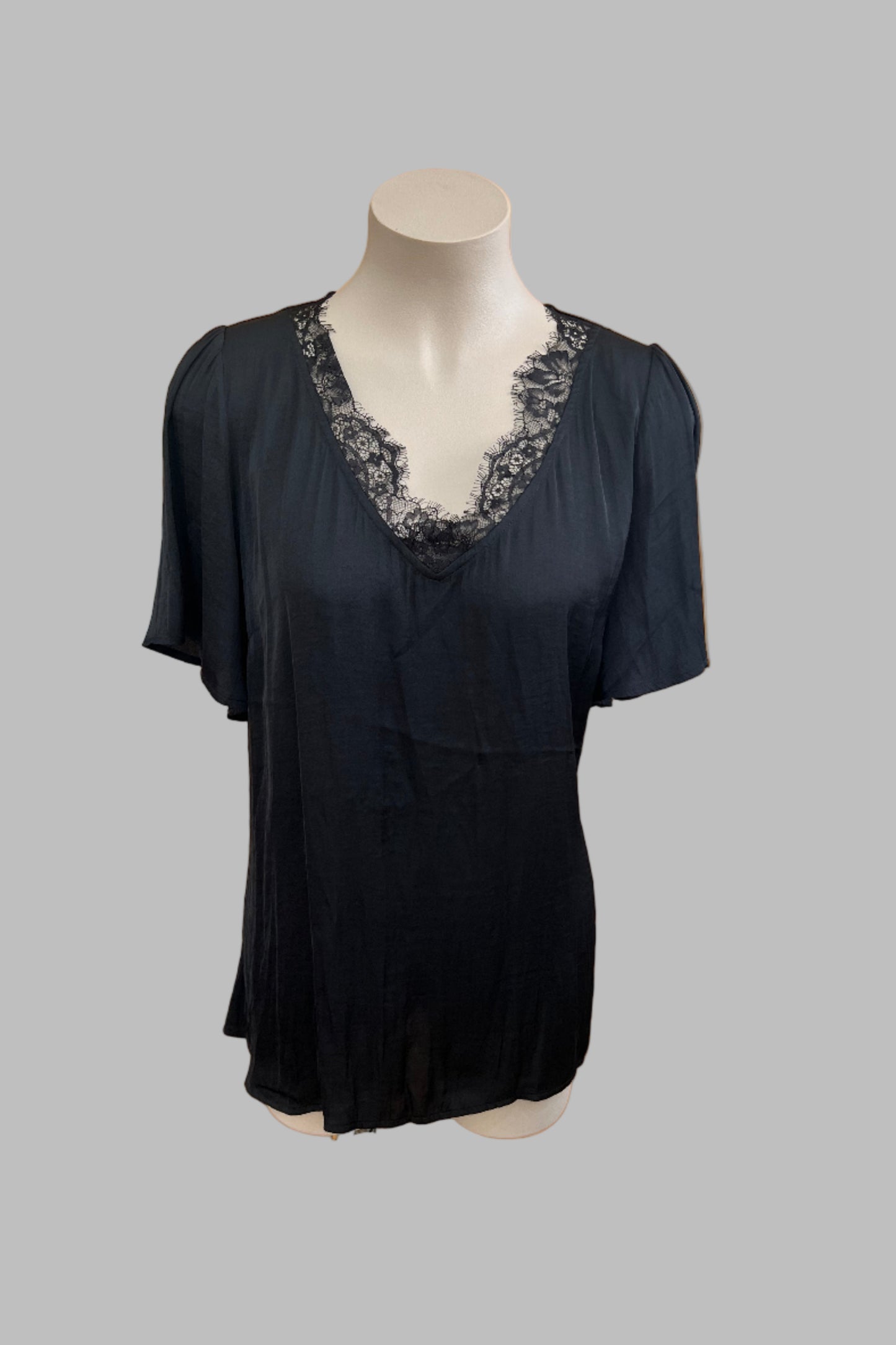 Taking Shape Black Lace Top Size 14