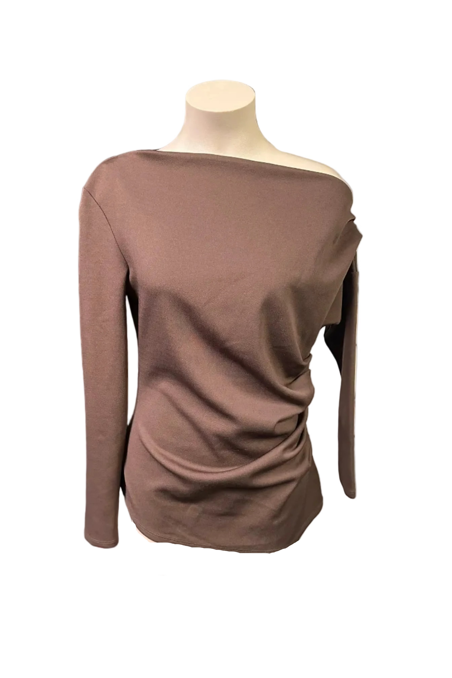Decjuba Brown Asymmetrical Long Sleeve Size M
