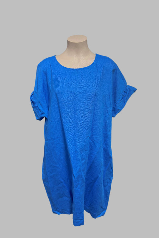 Zest Blue Linen Dress Size 16