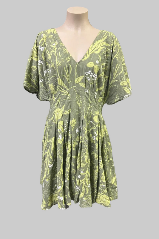 Karen Walker Floral Green Dress Size 12