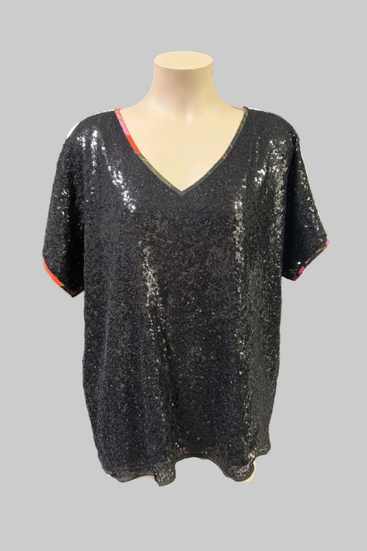 Augustine Sequin Floral Top Size L