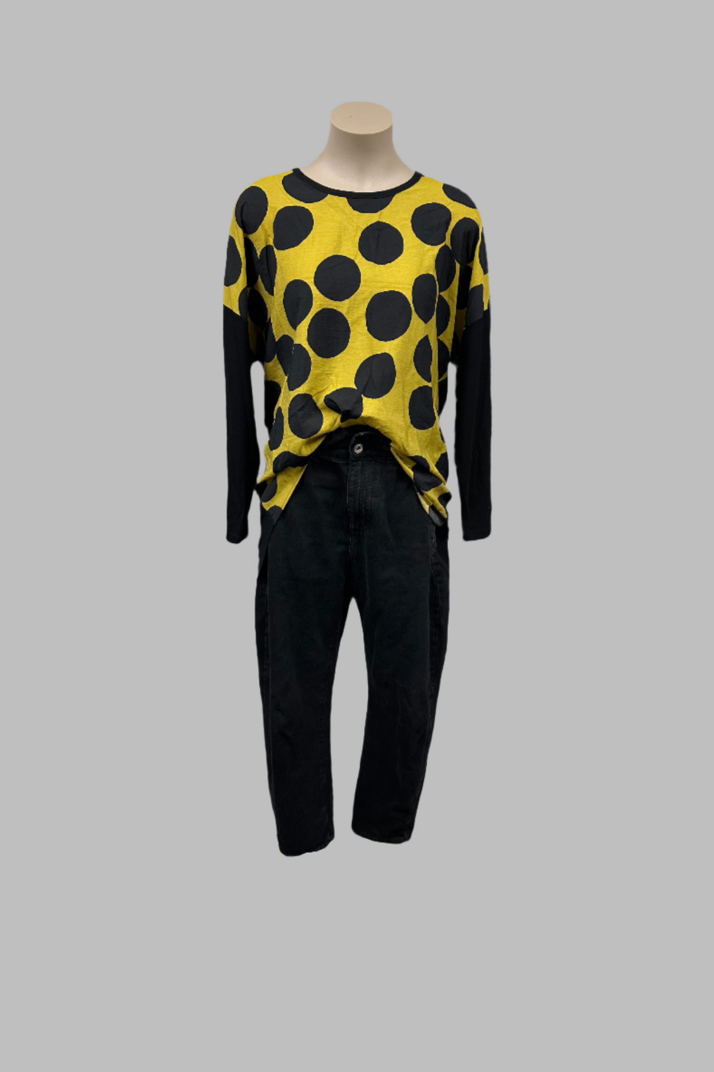 Cashews Yellow Polka Dot Long Sleeve Size 10