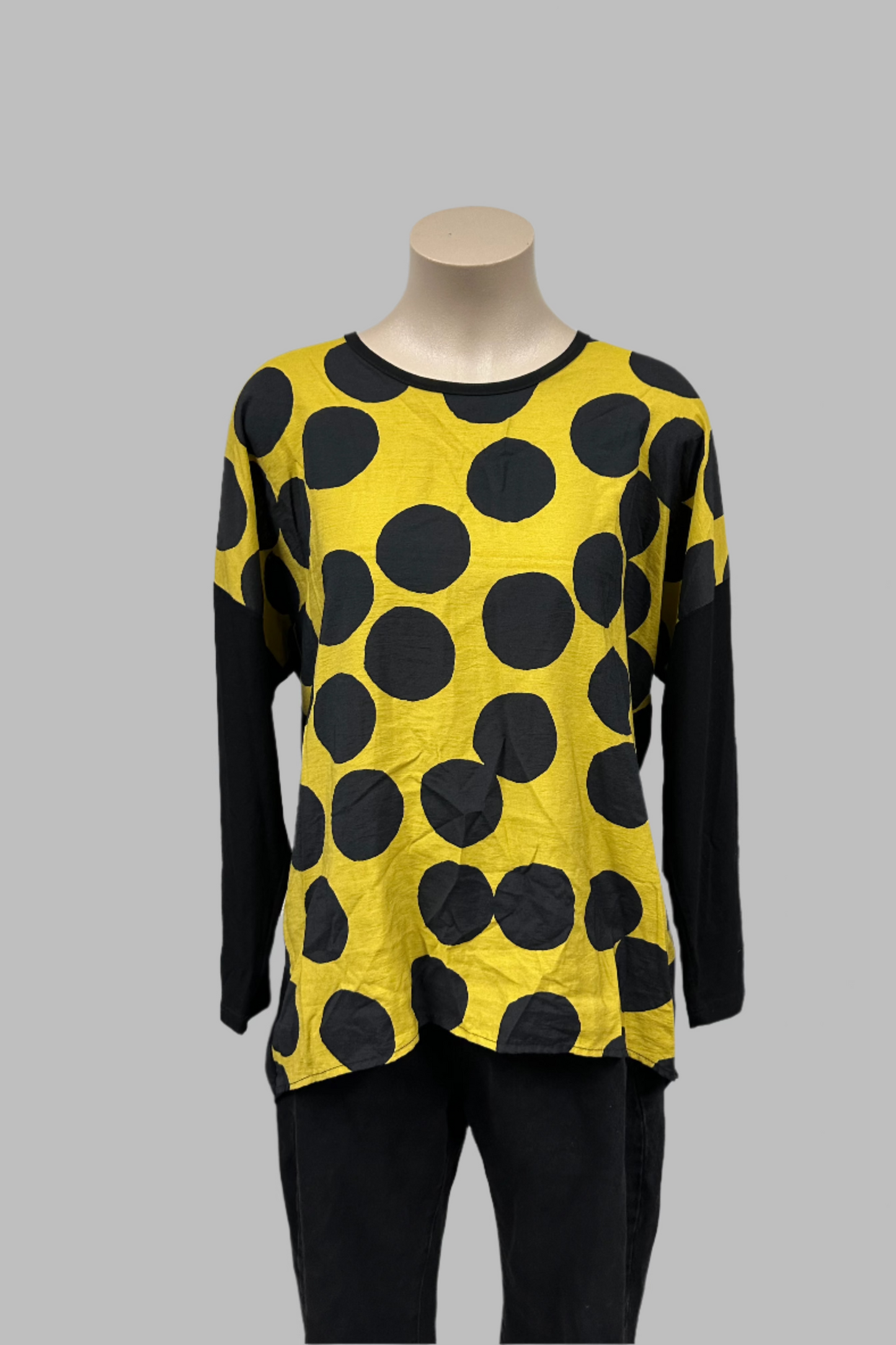 Cashews Yellow Polka Dot Long Sleeve Size 10